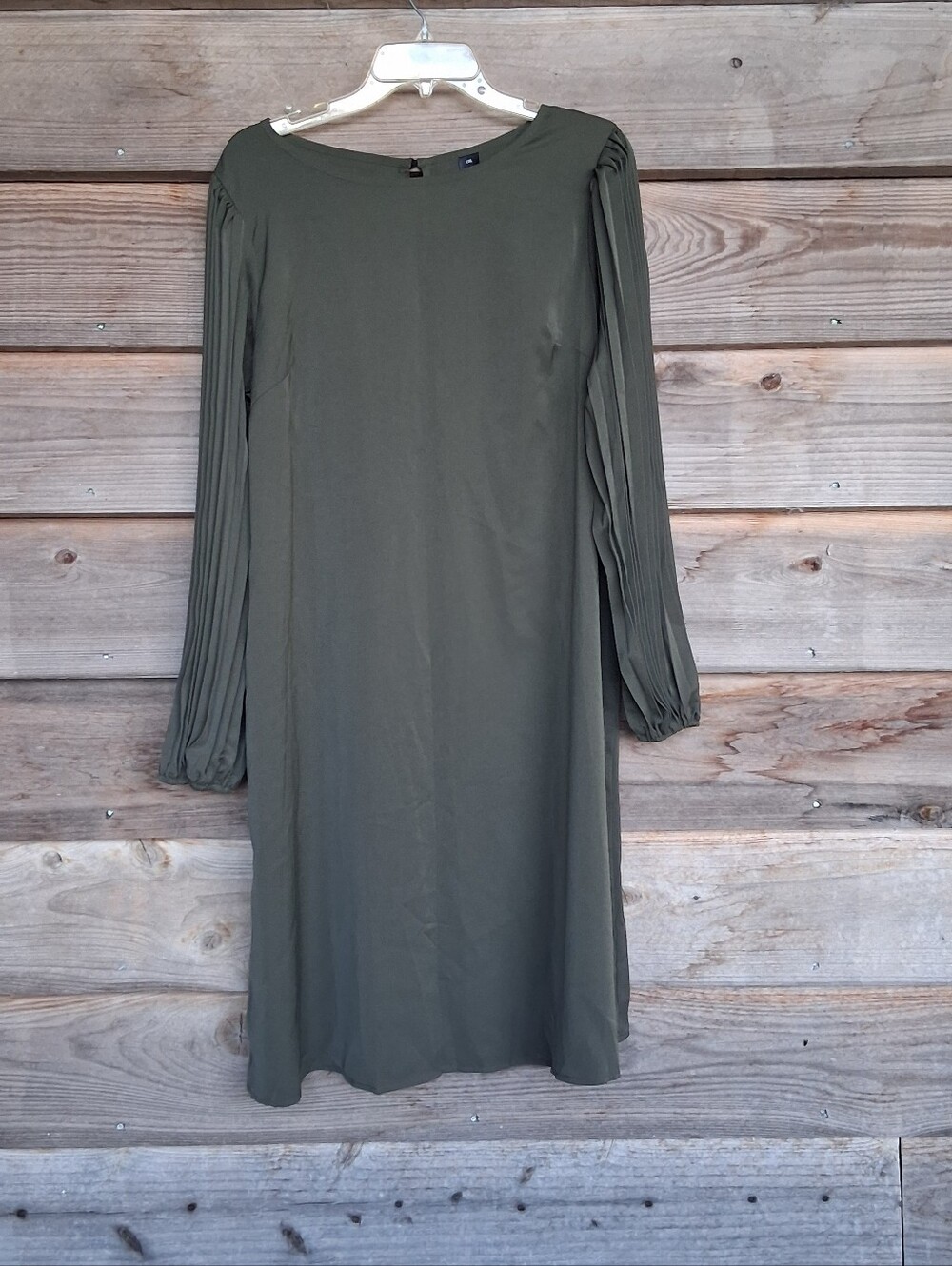 New Shift Dress With Accordion Pleated Long Sleeves